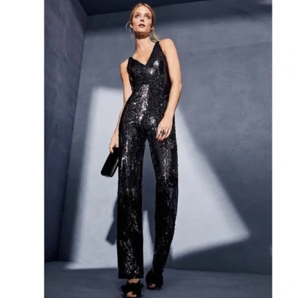 open lace back dress Dress The Population Sequin Charlie Jumpsuit